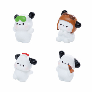 Figurines de chiens miniatures en résine Kawaii, ornements mignons de chiots de dessin animé pour micro-paysages, jardins féériques, décoration de bureau et de maison DIY - Product Image 5