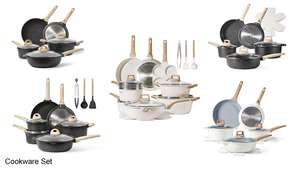 Sartén recubierta de cerámica no tóxica con mango Stay Cool Diseño moderno Sartén para freír con tapa Cocina de metal <span class=keywords><strong>Jumbo</strong></span> saludable - Product Image 3