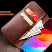 Étui portefeuille magnétique en cuir pour cartes Minibook pour iPhone 17 Air 14 13 15 Pro Max 16 Plus – Housse de protection pour téléphone portable
