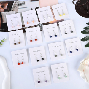 Vente flash - Boucles d'oreilles pendantes personnalisées en pierres précieuses naturelles, multicolores, fabriquées en usine, pour cadeaux de Noël - Product Image 2