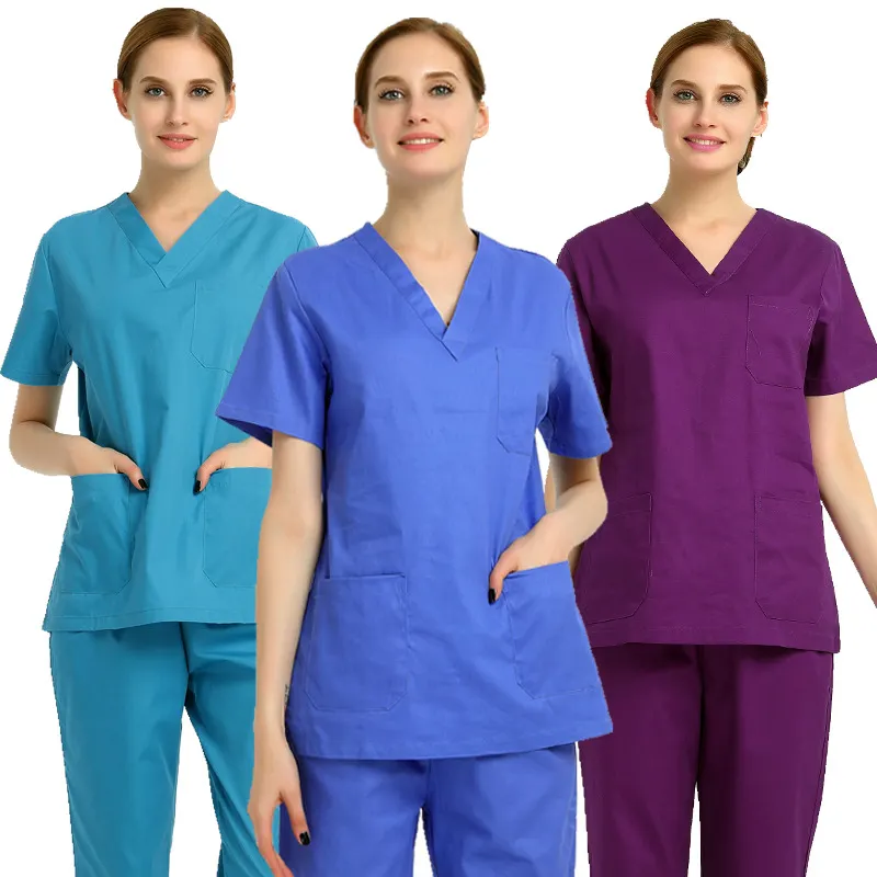 Artı boyutu sıkı hemşirelik hemşire ameliyat elbisesi tıbbi Jogger Scrubs üniforma setleri hemşire güzellik tıbbi hastane üniformaları