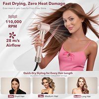 Sèche-cheveux multifonctionnel 5 en 1, 6 en 1, 7 en 1 avec divers accessoires disponibles, moteur sans balais 110 000 tr/min, outils de coiffure multifonctionnels
