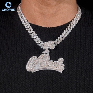 Custom Any Fonts Name Fully Moissanite <b>Pendant</b> <b>Solid</b> 925 Sterling Silver <b>Gold</b> Plated VVS Moissanite Hip Hop Iced Out Jewelry - Product Image 6