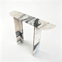 Ensemble de panneaux de table console en marbre naturel pour l'entrée de villa, la salle à manger, le salon – Meubles écologiques et durables en marbre