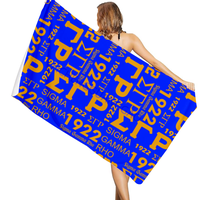 Serviette de plage personnalisée Sigma Gamma Rho Sorority, n'importe quel design, vente en gros, tissu doux, idéale pour les vacances d'été