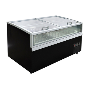 Congélateur <span class=keywords><strong>vitrine</strong></span> îlot à fenêtre compacte, type combiné, avec compresseur haute performance, pour la conservation de viande et produits alimentaires en supermarchés et boucheries - Product Image 1