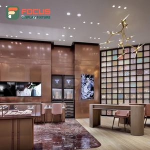 Exhibidor de Joyería Minimalista con Acabado Laminado, Mostrador de Exhibición para Tienda de Joyería - Product Image 1