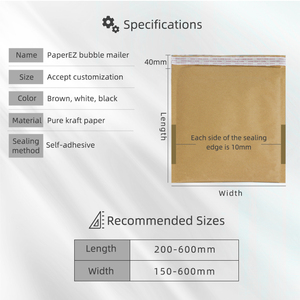 Custom Kraft Paper Bubble Mailer Eco Friendly <b>Compostable</b> Padded Envelope Self Adhesive Shipping <b>Bag</b> for E-commerce - Product Image 3