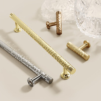 Poignées et boutons en alliage de zinc martelé, style nordique, finition cuivre brossé, pour console de couloir, entrée ou placard, style moderne et minimaliste