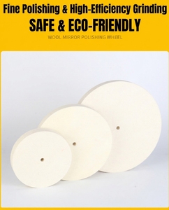 Roue de polissage en laine Fortunebrasive 100-300mm pour finition miroir, roue de polissage OEM, abrasif fin pour métal, pierre, marbre, acier inoxydable - Product Image 2