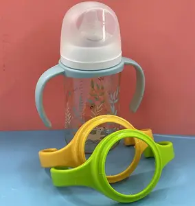 New soft Wide Mouth Baby Feeding Bottle Handles Holder Easy Grab Plastic Handles Holder Baby Bottle Accessories