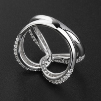 Bague Chunky en Argent Sterling 925 Plaqué Or 18 carats avec Zircon et Boucle Épaisse, Bijou Punk Délicat Anti-ternissement pour Femme