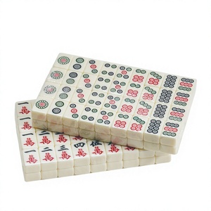 Mini jeu de Mahjong 20 mm en mélamine PVC, boîte en similicuir, quatre couches, couleurs personnalisées, portable pour les voyages en extérieur - Product Image 1