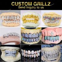 Custom Princess Cut Vvs Moissanite Grillz Pulsera Hip Hop Iced Out Diamond 10K 14K 18K Oro 925 Plata Pulsera invisible