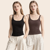 Vente en gros usine : Nouvelle Camisole Intérieure Femme en Lyocell, Double Bretelle Fine, Très Extensible, Douce et Chaudement Fluide pour l'Hiver