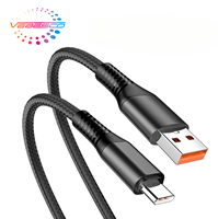 Câble de données USB-C tressé en nylon 5A ultra-rapide avec conducteur en cuivre pur pour chargement rapide des téléphones mobiles Android et écouteurs