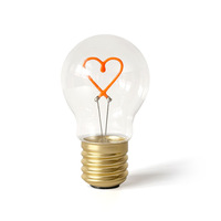 Ampoule LED décorative personnalisable en forme de cœur, colorée, style dessin animé, A70 E40, lampe de chevet, ampoule LED