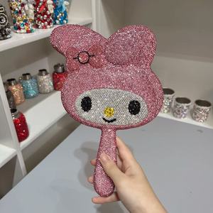 Hộp Tùy chỉnh chất lượng cao gương DIY Lash công cụ Bling Kim Cương Trang điểm gương đáng yêu mỹ phẩm ảnh Prop gương - Product Image 4