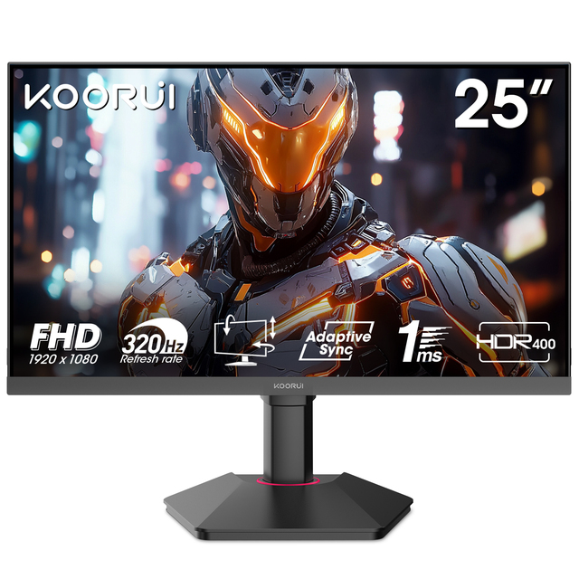 Koorui G2511E 24.5 Inch FHD 320Hz Fast IPS Gaming Monitor 1ms GTG HDR400 HDMI 2.0 DP 1.4 FreeSync GSync