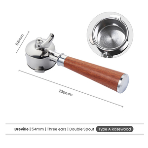 พอร์ทาฟิลเตอร์กาแฟ Breville ขนาด 58 มม. ทำจากสแตนเลสสตีล แบบหัวจ่ายเดี่ยวและคู่ พร้อมฟิลเตอร์กรองกาแฟ สามารถปรับแต่งโลโก้ได้ - Product Image 2