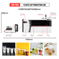 Machine de préparation de gobelets en plastique rouge PP/PET/PS/PVC entièrement automatique avec servomoteur, certifiée CE