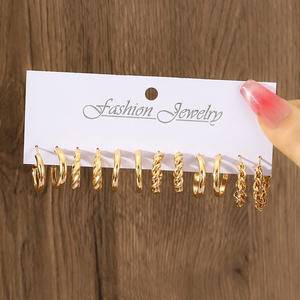 أقراط دائرية من ثلاث طبقات عالية الجودة أقراط هندسية أنيقة بسيطة مضادة للتلاشي للنساء - Product Image 3