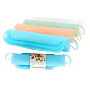 Logo personnalisé 1000ml grands sacs réutilisables en silicone avec fermeture éclair pour le stockage des aliments sac de joint debout en silicone platine pour le congélateur pour l'emballage - Product Image 5