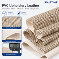 Feuilles de cuir PVC à carreaux, simili cuir vinyle Rexine, rouleaux en gros pour revêtement de canapé et intérieur de voiture, écologique, ignifuge, 0,9 mm