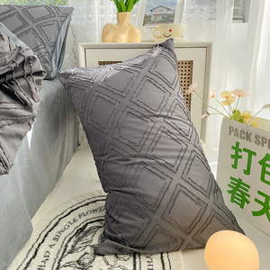 Tufted khắc cọc tùy chỉnh Duvet bao gồm 4pcs với 2 gối siêu mềm Vua rắn màu <span class=keywords><strong>bedding</strong></span> Set Wedding Quilt Cover phòng ngủ - Product Image 4