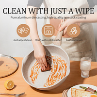 Donnor - Batteries de cuisine en aluminium au design européen, antiadhésives, avec poêle à frire, marmite, couvercle en verre et poignées en silicone - Meilleures ventes