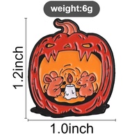Halloween-Kürbis-Maus-Emaille-Pin, Kerzenszene, Anstecknadel, Kleidungs- und Rucksack-Dekoration, Ornament