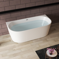 Baignoire autoportante en acrylique blanc moderne de haute qualité à prix d'usine, avec fonction de massage par remous, écologique