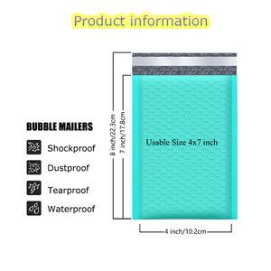 Enveloppes matelassées en polyéthylène, enveloppes à bulles, 4x8 pouces, 800 pièces, écologiques, biodégradables et recyclables, colis d'expédition pour petites entreprises - Product Image 6