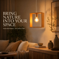 Lampe suspendue carrée en bois, cadre cube, pour bistrot, salon de coiffure, librairie, dortoir, galerie, vente en gros