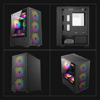 Boîtier PC Micro ATX en gros avec panneau latéral en verre trempé, support de radiateur supérieur 240 mm, châssis de jeu