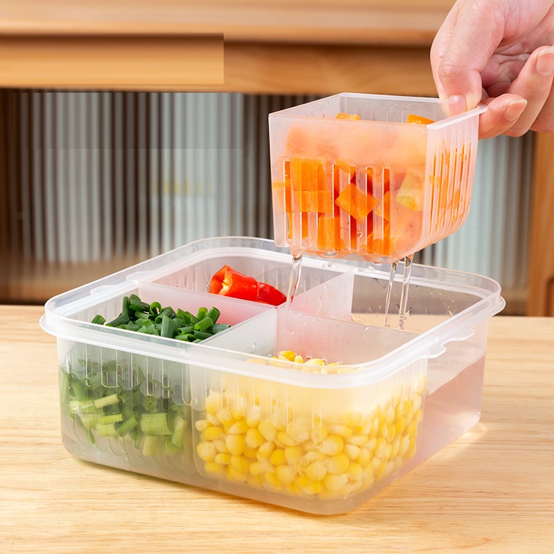Green onion fresh-keeping box [Four boxes with lid]