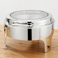 Plats de service chauffants en acier inoxydable argenté de 6 L, chauffe-plats à alcool, ensemble de buffet pour