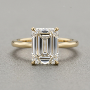 Anillo de lujo de oro de 14 quilates con diamante de laboratorio de 2 quilates, corte esmeralda, calidad E VS1, para mujer, anillo de compromiso. - Product Image 1