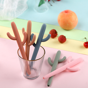 Nouveaux molaires de jouets pour bébés en silicone non toxique sans BPA en forme de <span class=keywords><strong>cactus</strong></span> avec brosse - Product Image 1