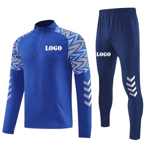 Tuta da <span class=keywords><strong>Calcio</strong></span> Personalizzata con Logo, Kit Sublimato, Giacca da Allenamento per Uomo, Completo Blu con Felpa e Pantaloni - Product Image 4