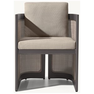 Chaise de salle à manger en <span class=keywords><strong>aluminium</strong></span> tressé en rotin, meubles de patio modernes pour l'extérieur, matériaux mixtes - Product Image 3