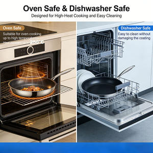 Sartén de Cocina de Alta Resistencia con <span class=keywords><strong>Micro</strong></span> Puntos, 24 cm, Diseño Personalizado, Acero Inoxidable Triple, Antiadherente, Fabricante de Utensilios de Cocina - Product Image 6