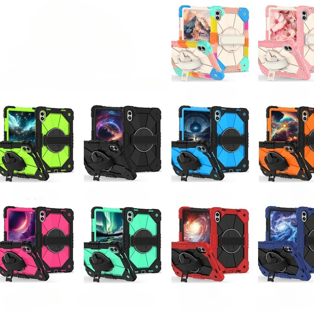 Shockproof Rugged Stand Tablet Cover Case for Xiaomi POCO M1/Remi Pad 2 Pro 12.1inch 2025 360 Rotating Hand Strap Kickstand Case