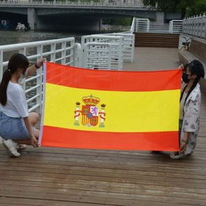 ธงสเปนคุณภาพสูงราคาถูก ขนาด 3x5 ฟุต 90x150 ซม. ขนาดสั่งทำได้ ธงโพลีเอสเตอร์พิมพ์ดิจิทัล พร้อมเสาธงอะลูมิเนียมสำหรับแขวน - Product Image 2