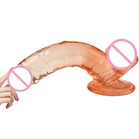 Consolador TPE realista consolador de un solo gradiente con ventosa fuerte juego de manos libres pene Flexible consolador realista juguete sexual Anal