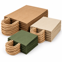Sac en papier kraft brun ECO en gros avec poignée torsadée pour l'emballage de vente au détail