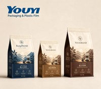 Sacs en plastique pour café OEM 250g 500g 1kg avec fermeture éclair refermable, design personnalisé imprimé pour l'emballage du café