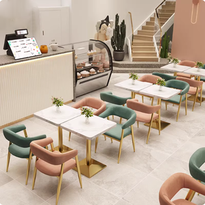 Thiết kế sang trọng hiện đại nhung bọc gian hàng chỗ ngồi dài ghế ăn và bàn đặt cho quán bar nhà hàng tráng miệng cafe sử dụng - Product Image 5