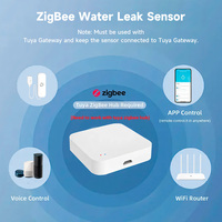 SIXWGH Tuay Capteur intelligent de fuite d'eau avec alertes via application, étanche IP68, connectivité WiFi et Zigbee, pour maison, cuisine, salle de bain, garage, voiture, PC, intelligent