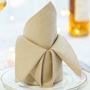 Serviettes en <span class=keywords><strong>coton</strong></span> jacquard champagne classiques, douces et gaufrées, pour la décoration <span class=keywords><strong>de</strong></span> <span class=keywords><strong>table</strong></span> <span class=keywords><strong>de</strong></span> mariage, réutilisables, effet lin. - Product Image 4